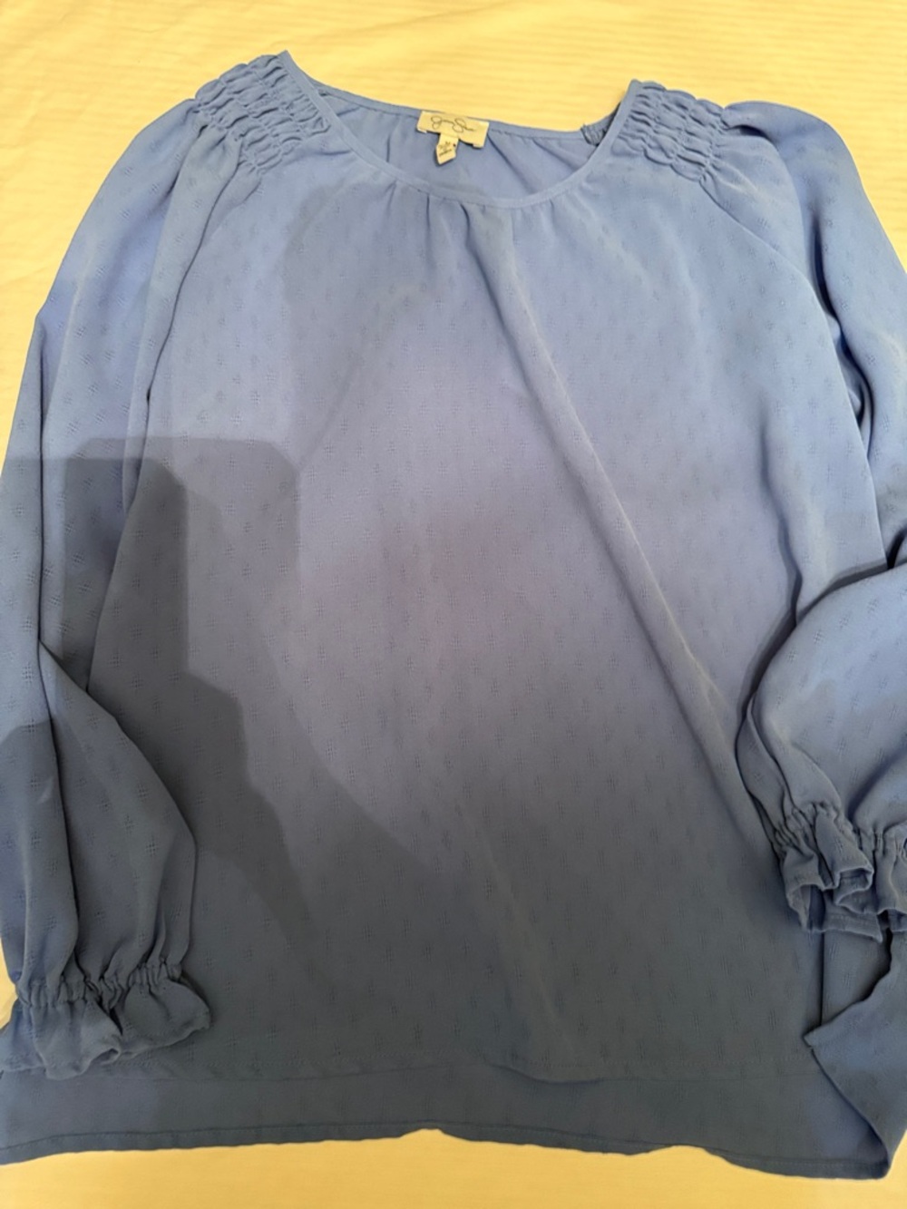 Jessica Simpson Light Blue Long-Sleeve Peasant Blouse